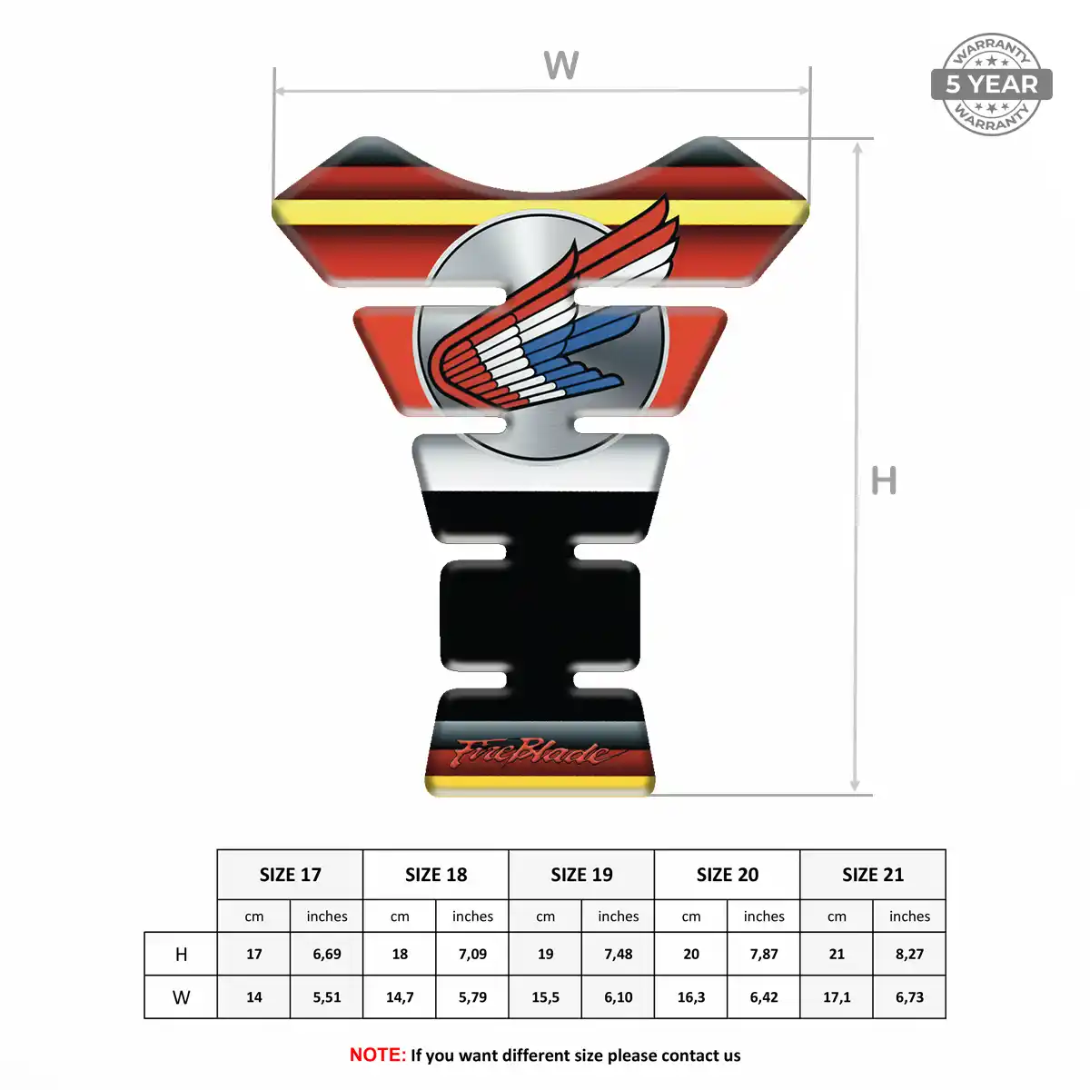 Honda Self Adhesive Tank Pad Deluxe Edition