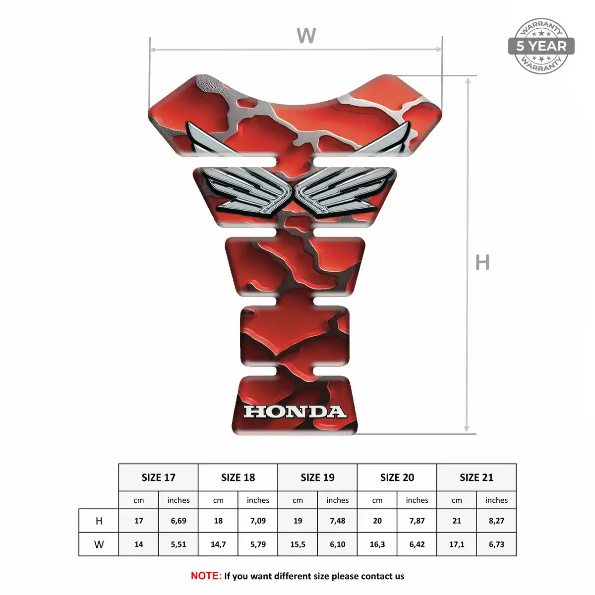 Honda Self Adhesive Tank Pad Prime Quality