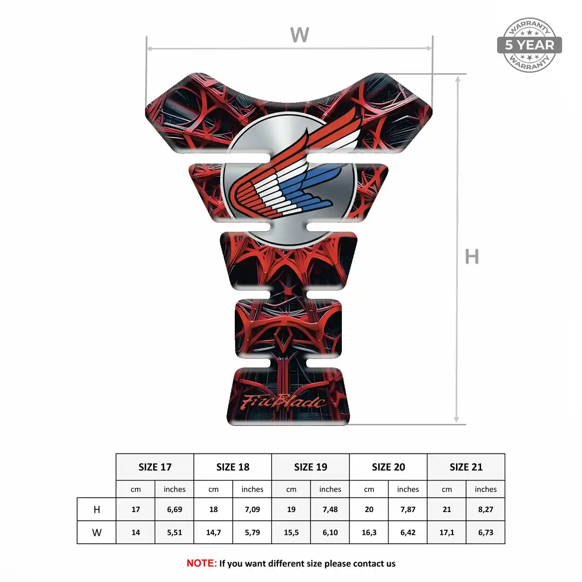 Honda Self Adhesive Tank Pad Refined Design