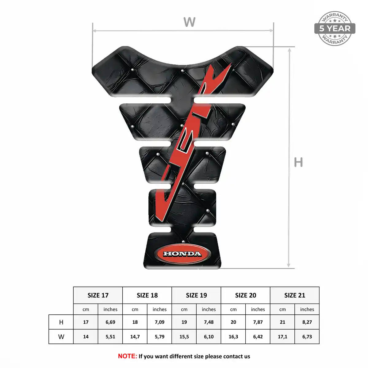 Honda Self Adhesive Tank Pad Sleek Style
