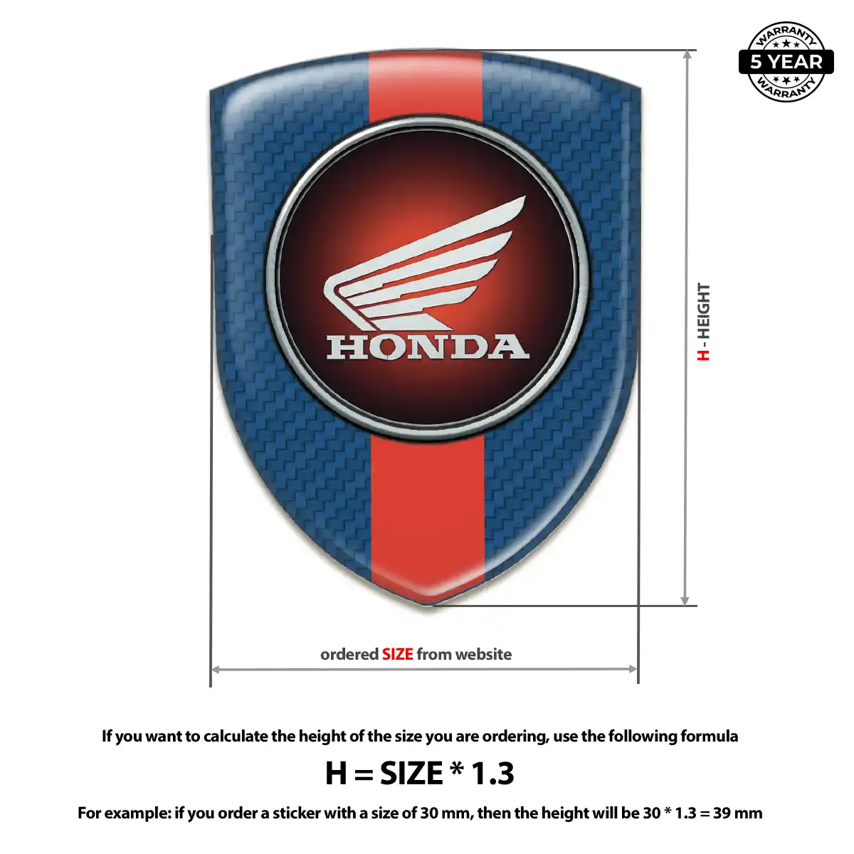 Honda Silicone Badge Deluxe Edition