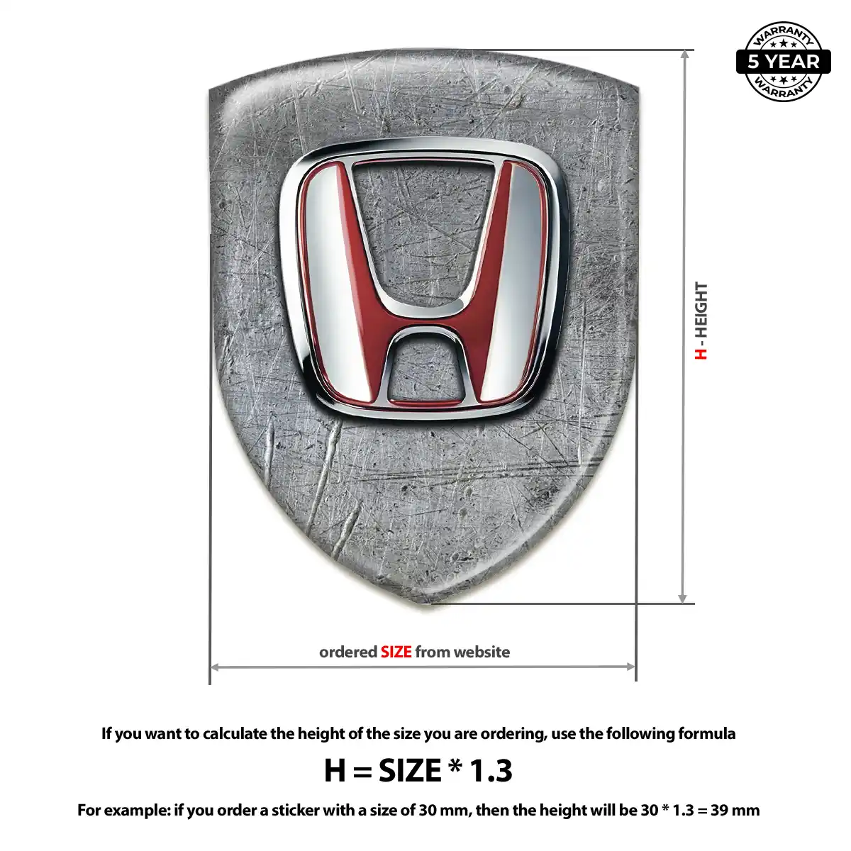 Honda Silicone Badge Elite Finish