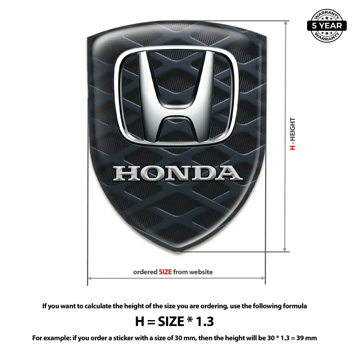 Honda Silicone Badge Exterior Luxe