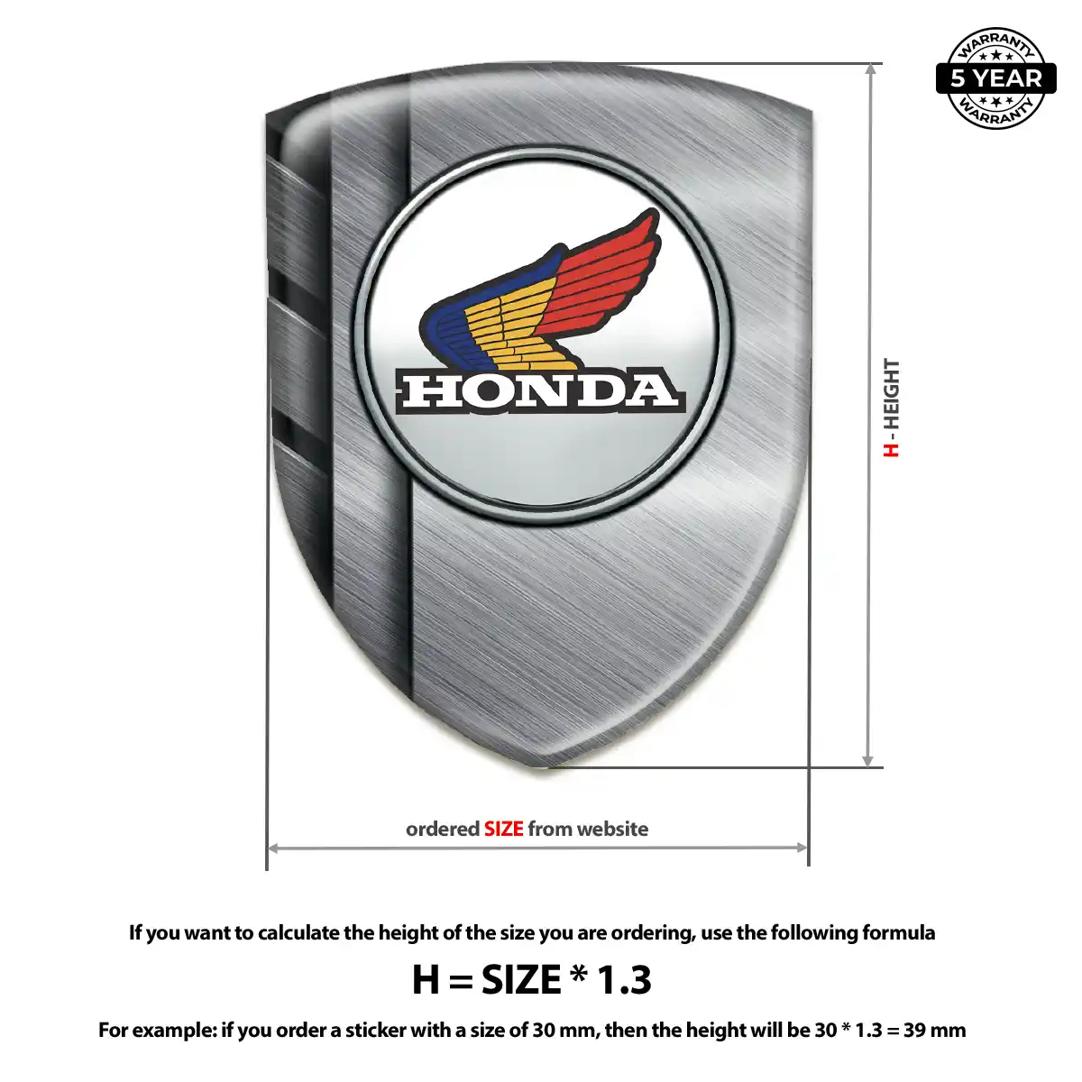 Honda Silicone Badge Premium Dome