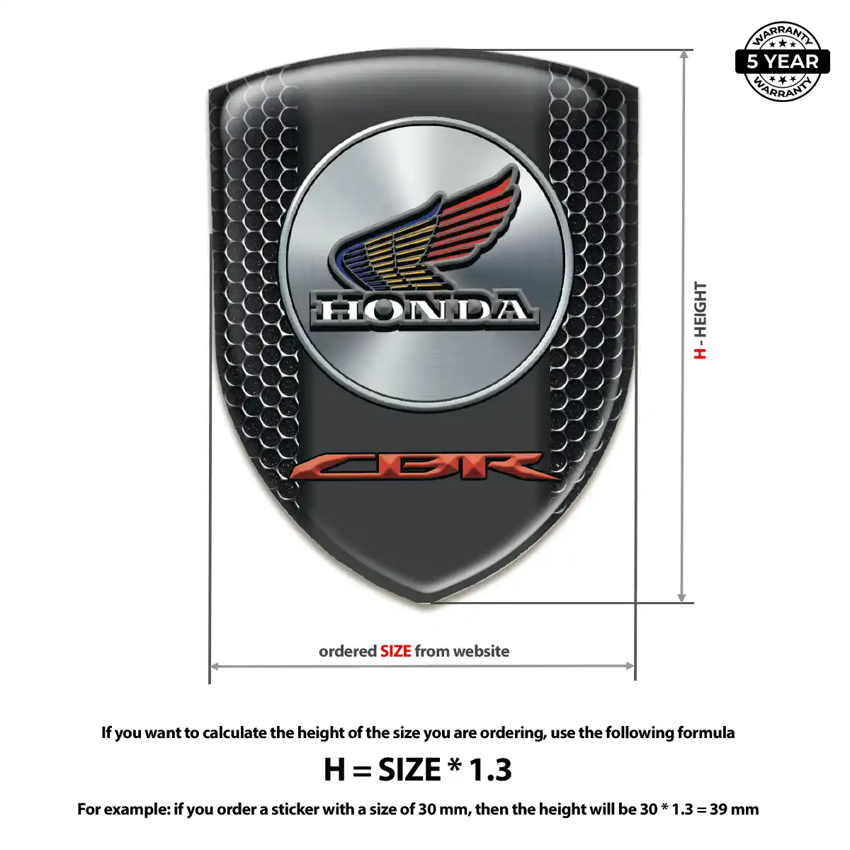 Honda Silicone Emblem Elite Finish