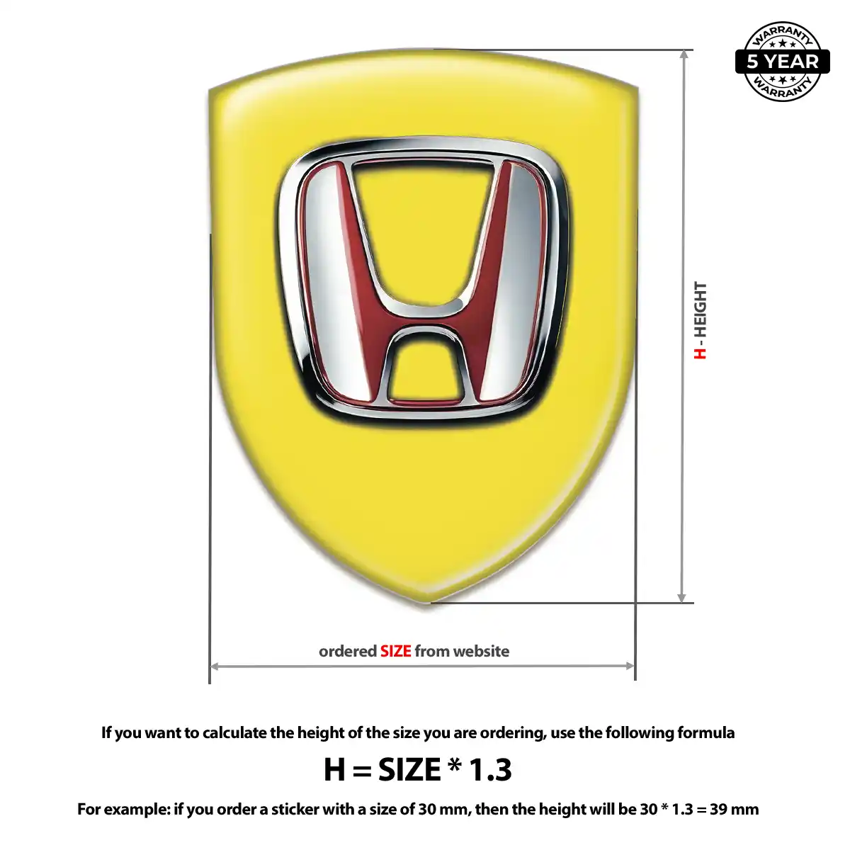 Honda Silicone Emblem Exterior Luxe