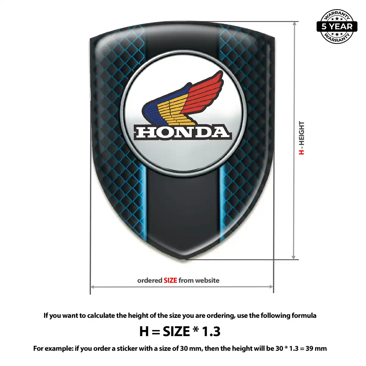 Honda Silicone Emblem Outer Style