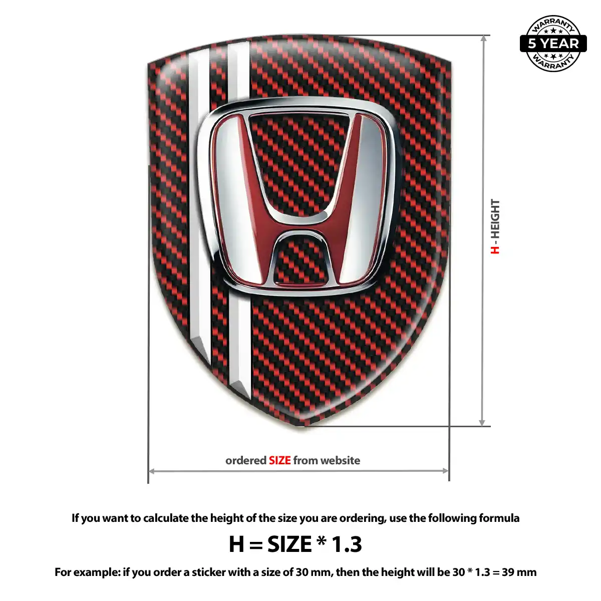 Honda Silicone Emblem Premium Dome