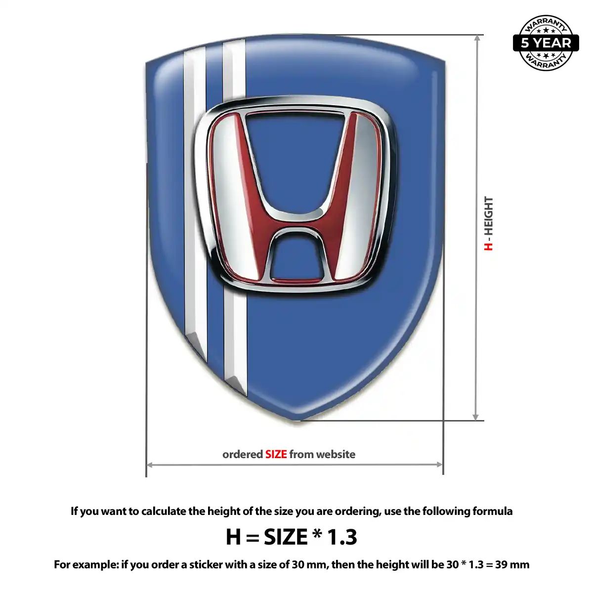 Honda Silicone Emblem Prime Quality