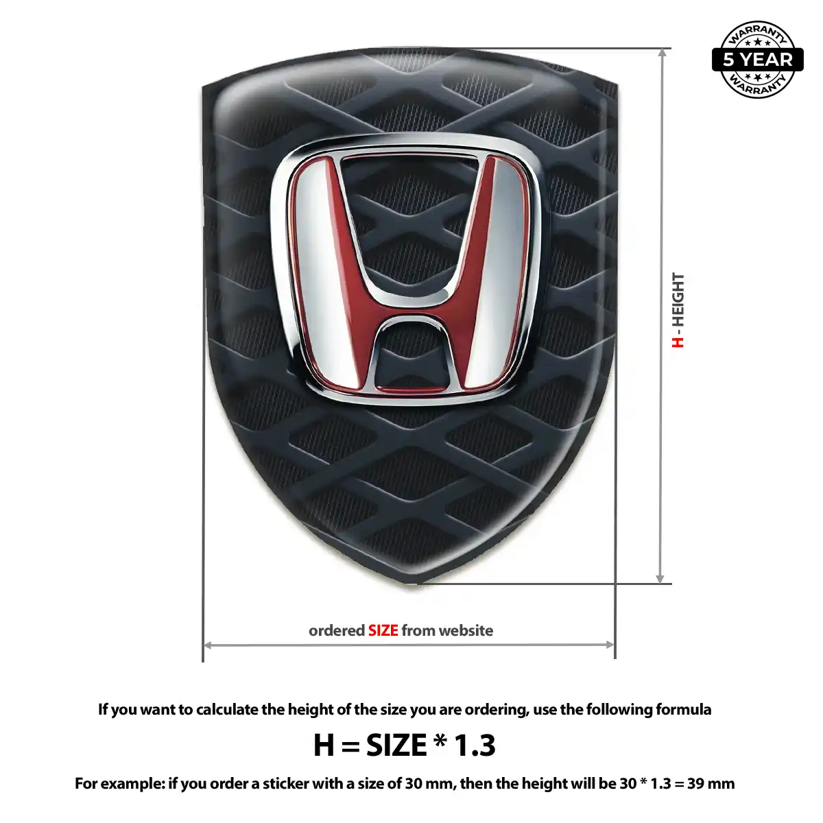 Honda Silicone Emblem Resin Elite