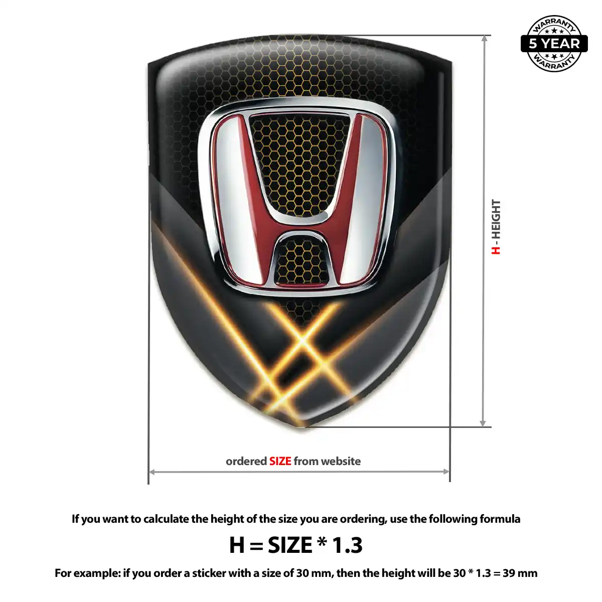 Honda Silicone Sticker Elite Edition