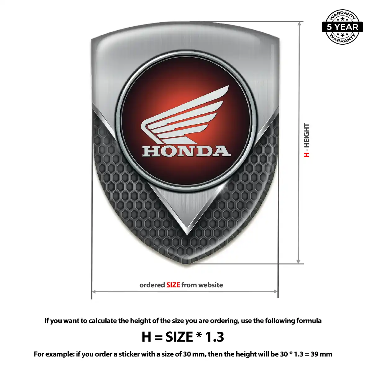 Honda Silicone Sticker Elite Finish