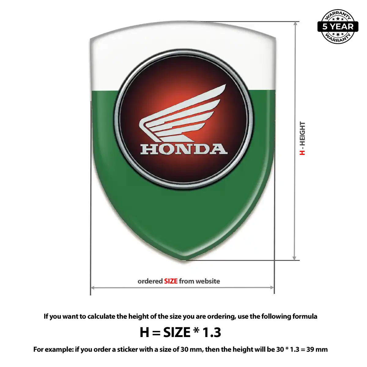 Honda Silicone Sticker Premium Dome