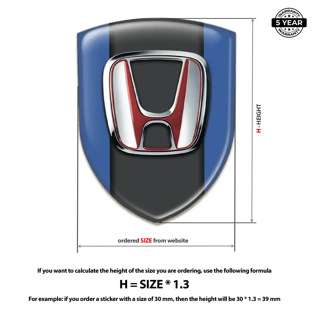 Honda Silicone Sticker Prime Quality