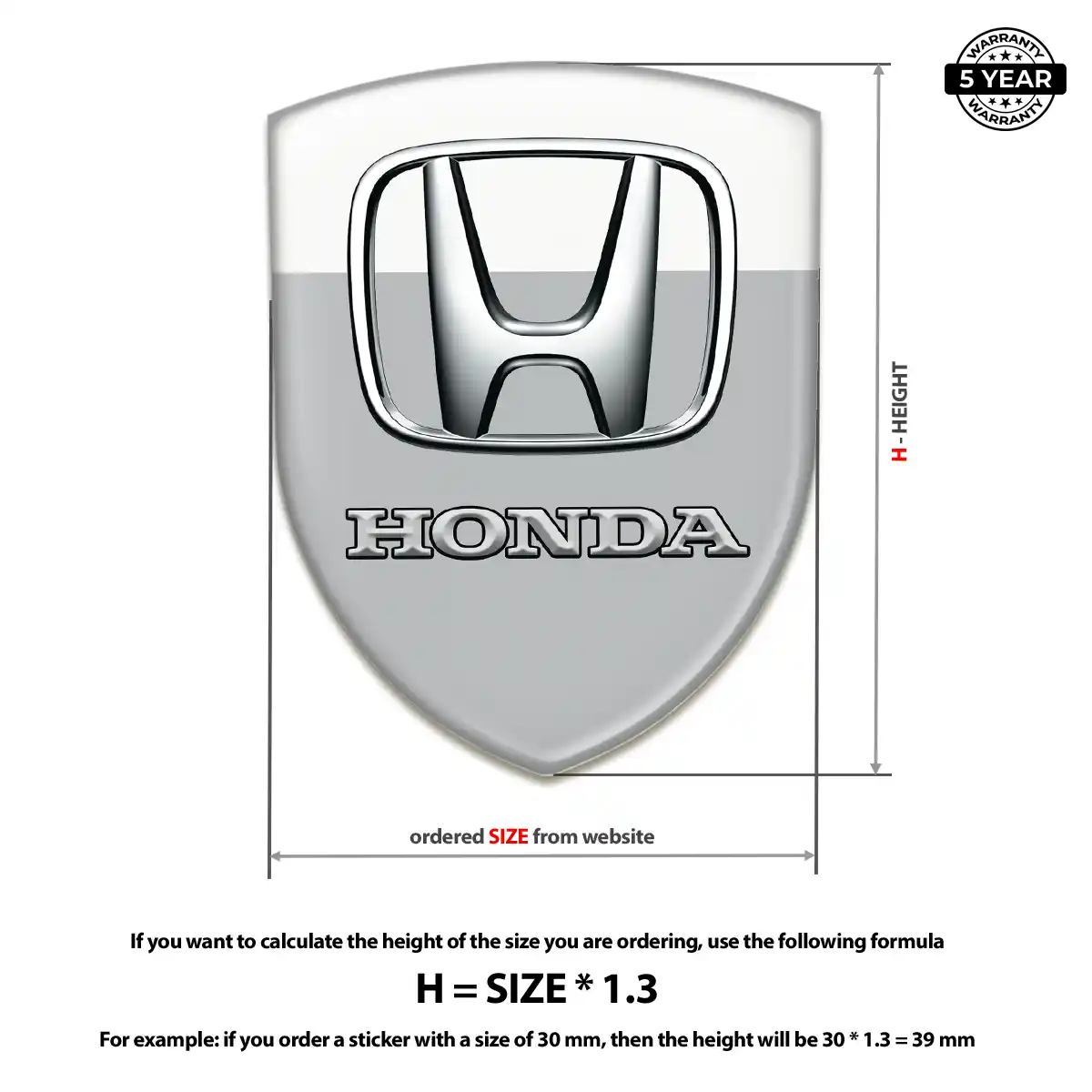 Honda Silicone Sticker Refined Design
