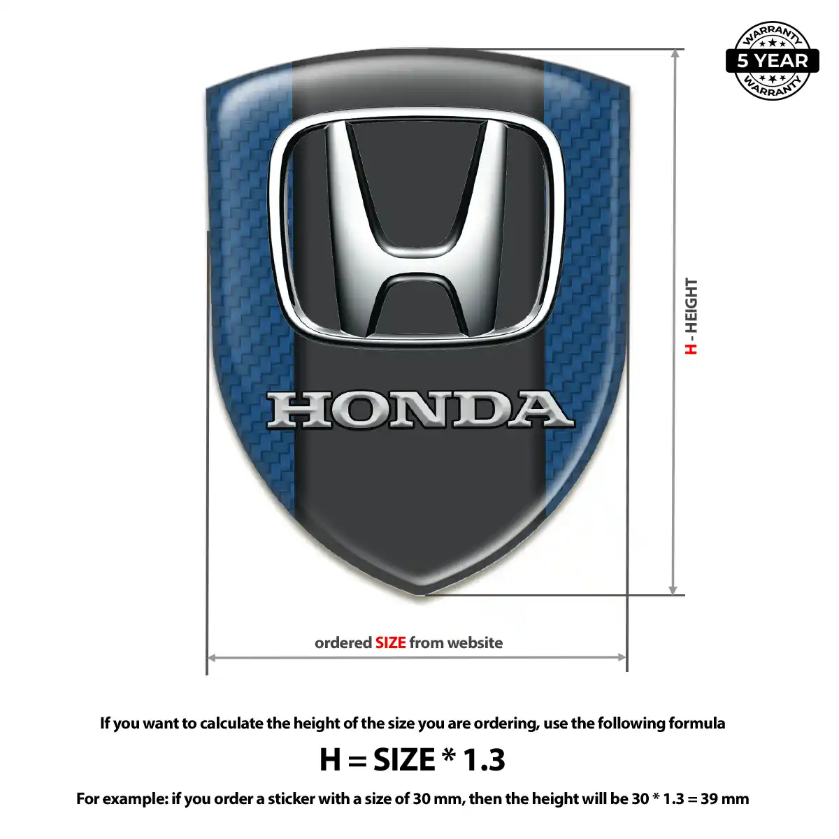 Honda Silicone Sticker Resin Luxe