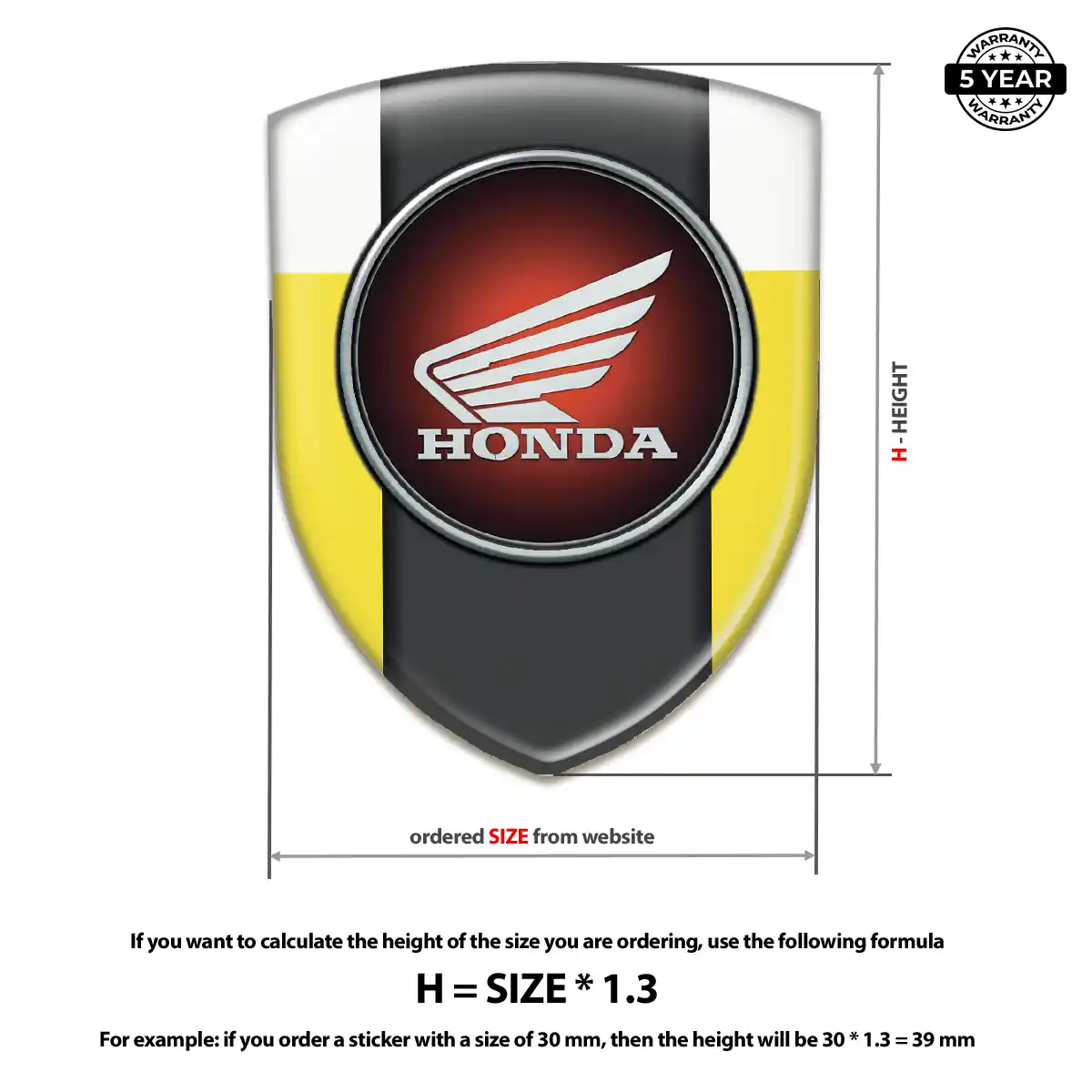 Honda Silicone Sticker Sleek Style
