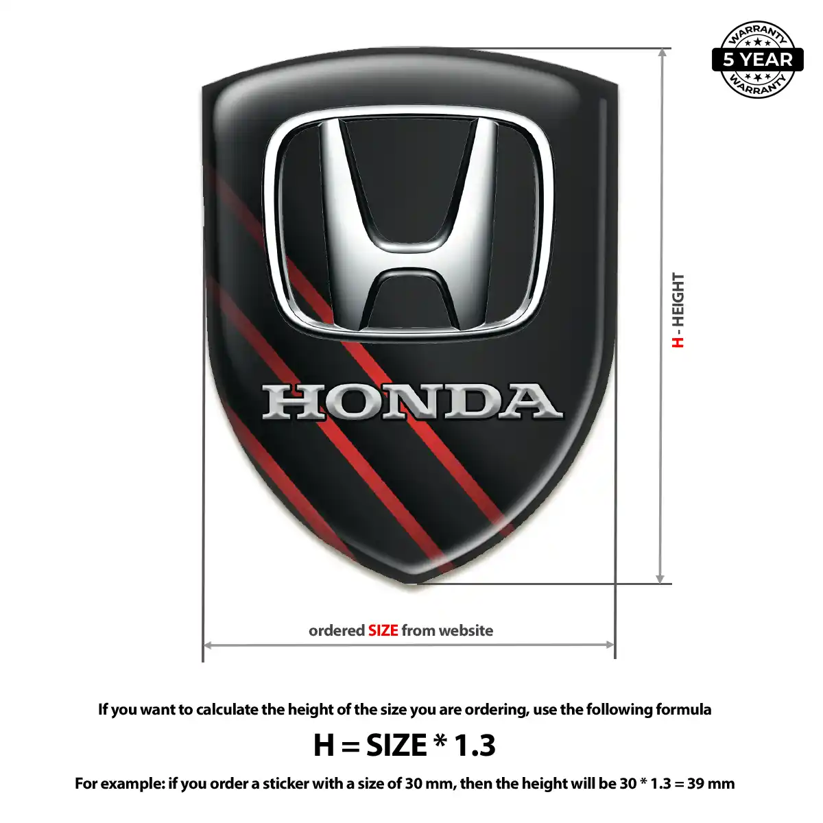 Honda Sticker Premium Dome