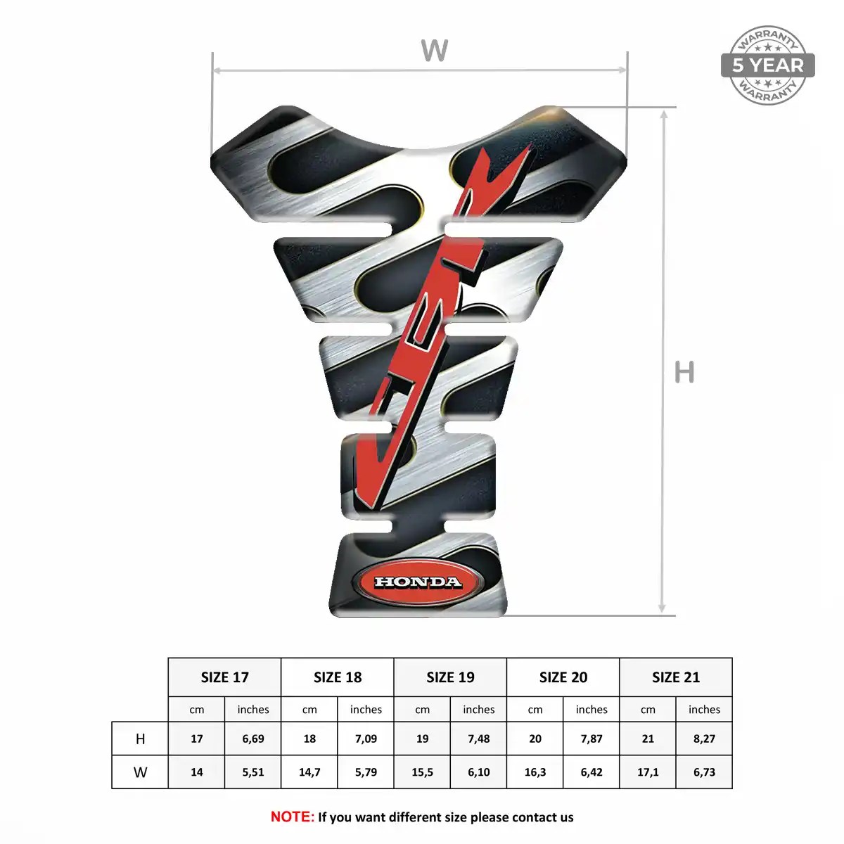 Honda Tank Decal Elite Finish