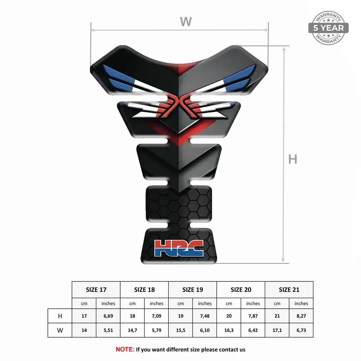 Honda Tank Decal Resin Luxe