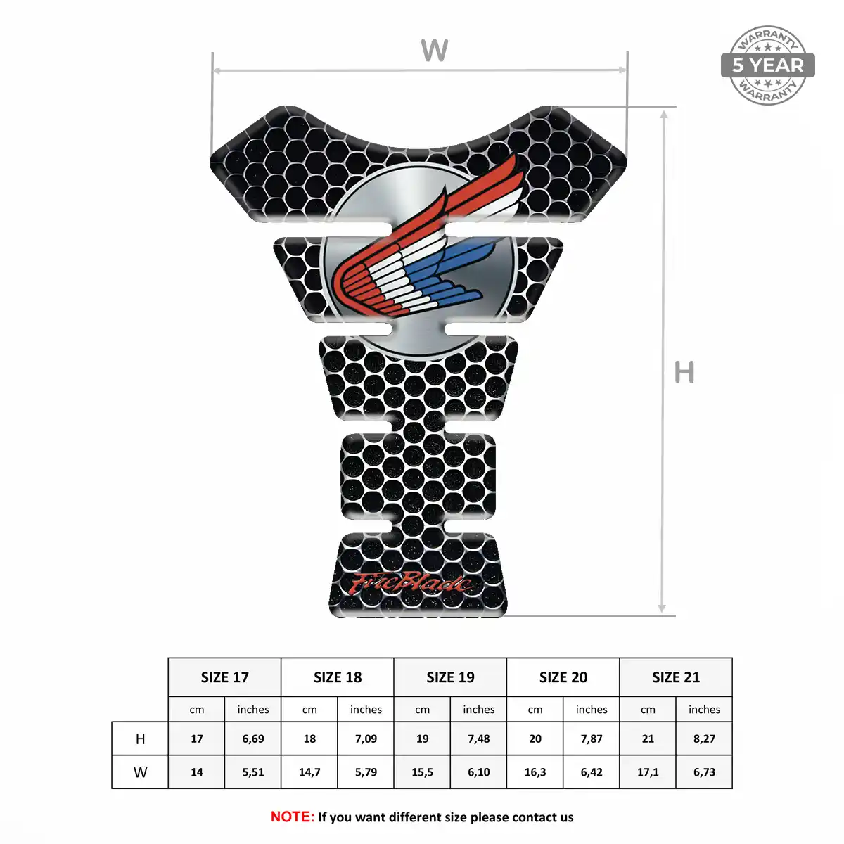 Honda Tank Fuse Guard Motorcycle Prestige Line