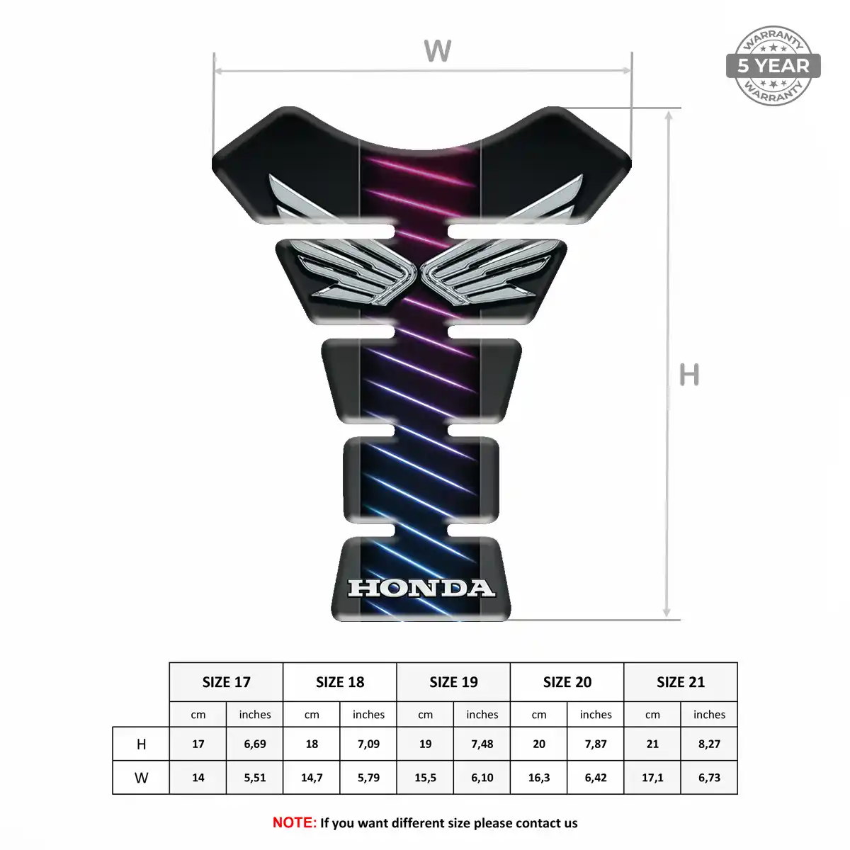 Honda Tank Fuse Guard Motorcycle Resin Luxe