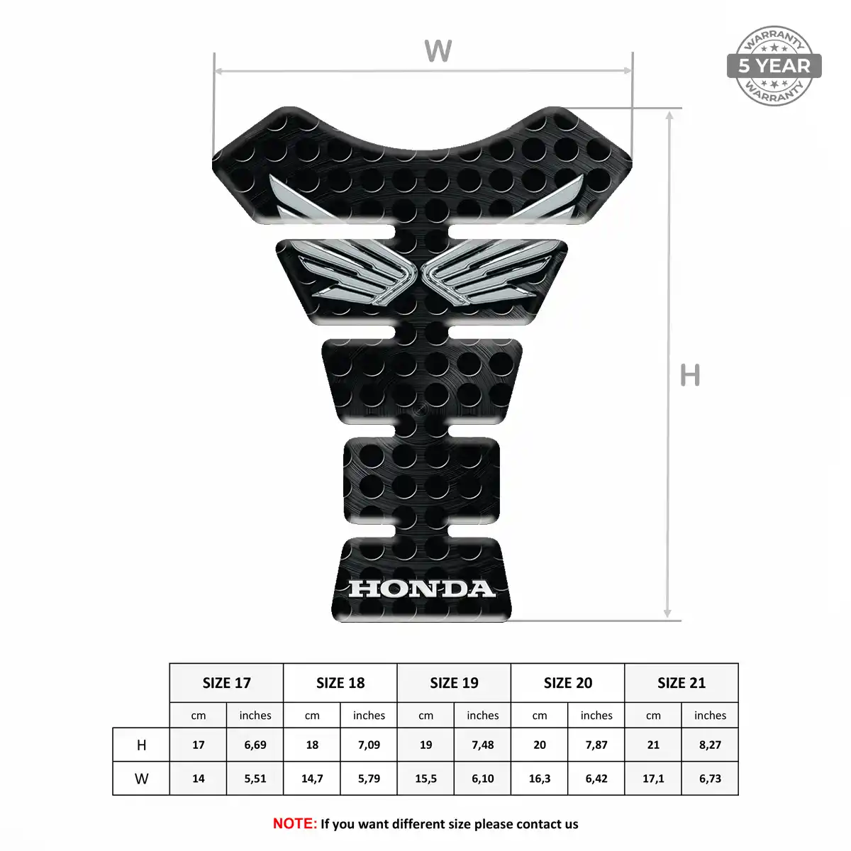 Honda Tank Fuse Pad Motorbike Opulent Line