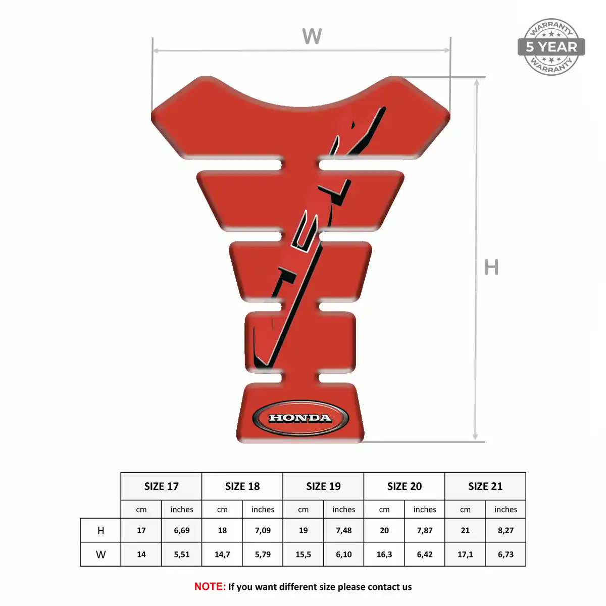 Honda Tank Fuse Pad Motorbike Prestige Line