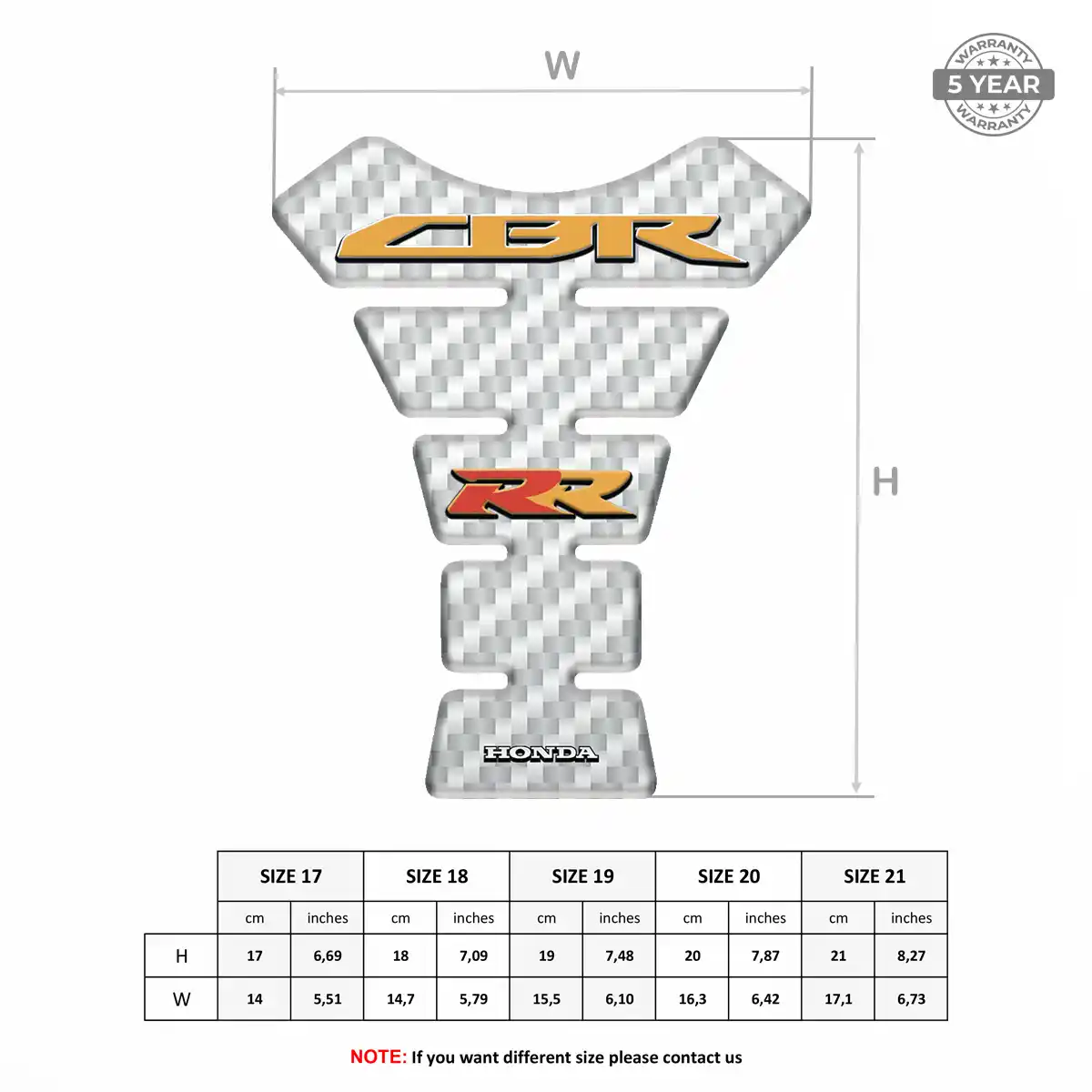 Honda Tank Fuse Pad Motorcycle Signature Grade