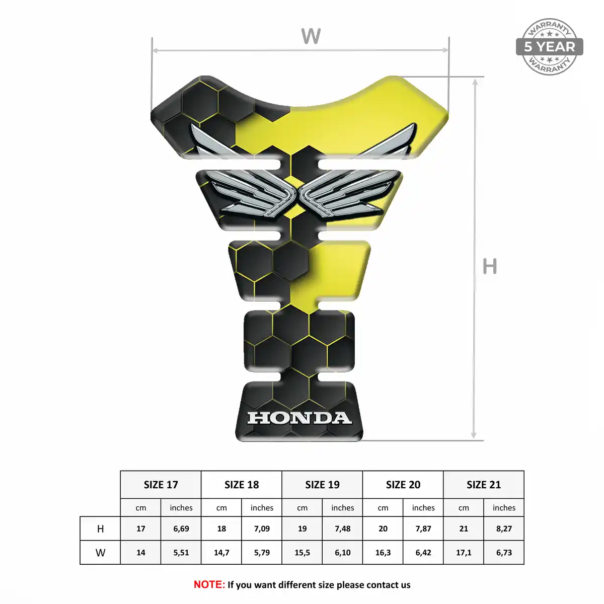 Honda Tank Fuse Pads Motorbike Elite Finish