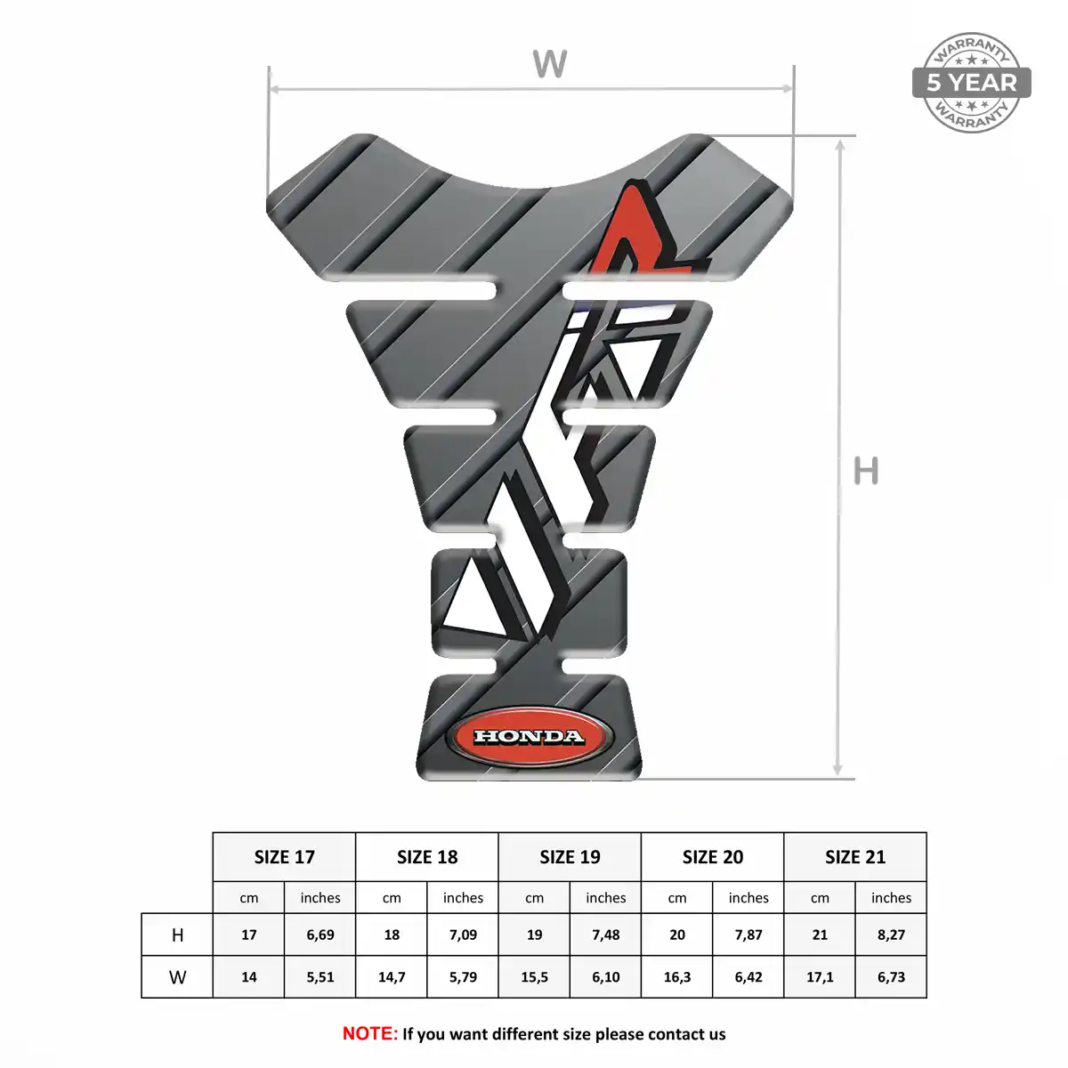 Honda Tank Fuse Protector Motorbike Opulent Line