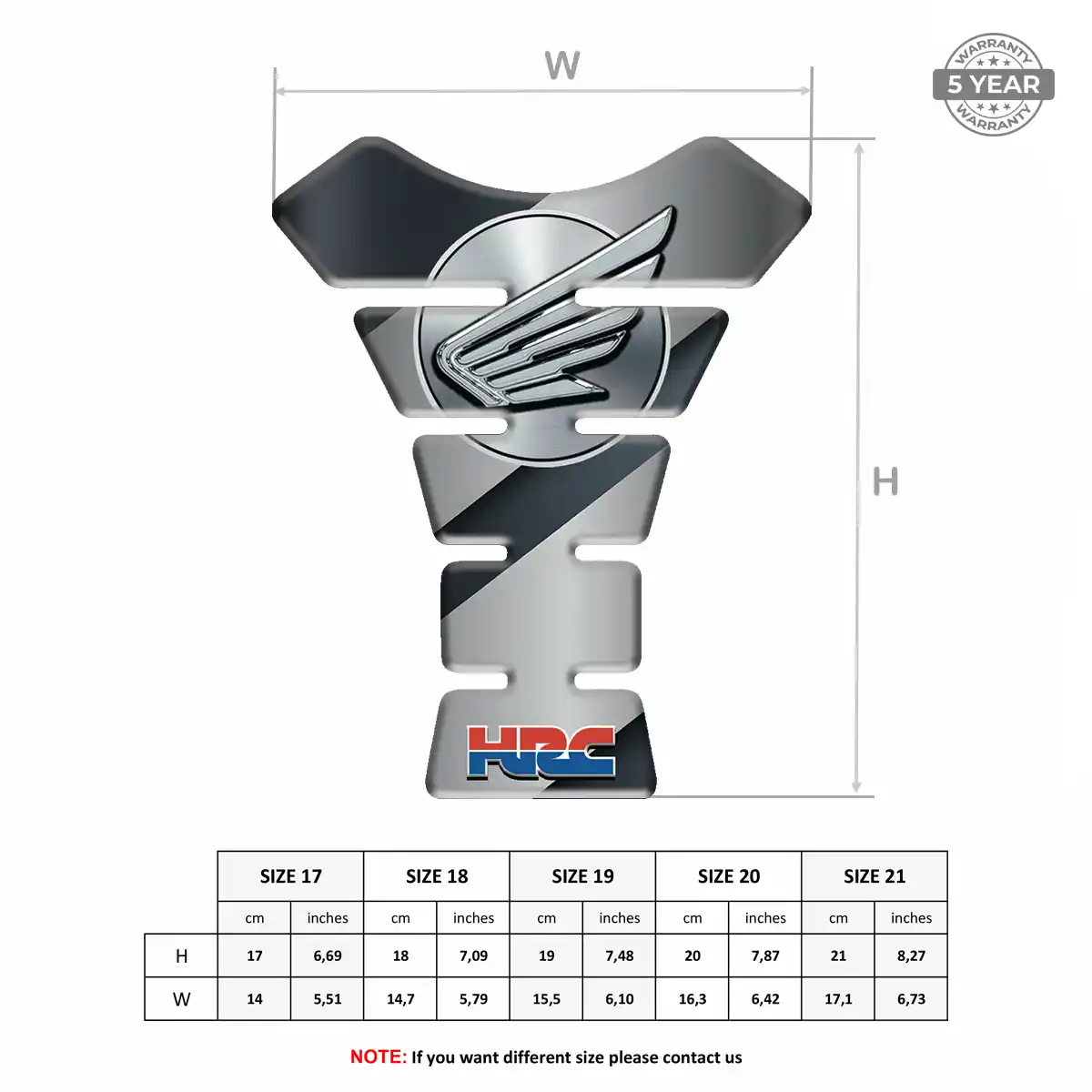 Honda Tank Fuse Protector Motorcycle Resin Luxe