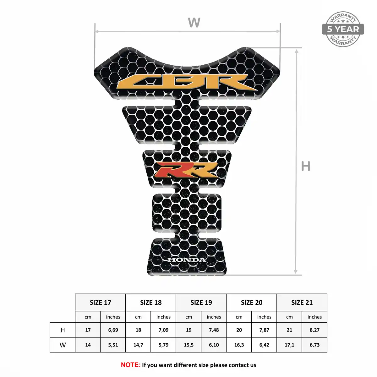 Honda Tank Guard Pad Elite Finish