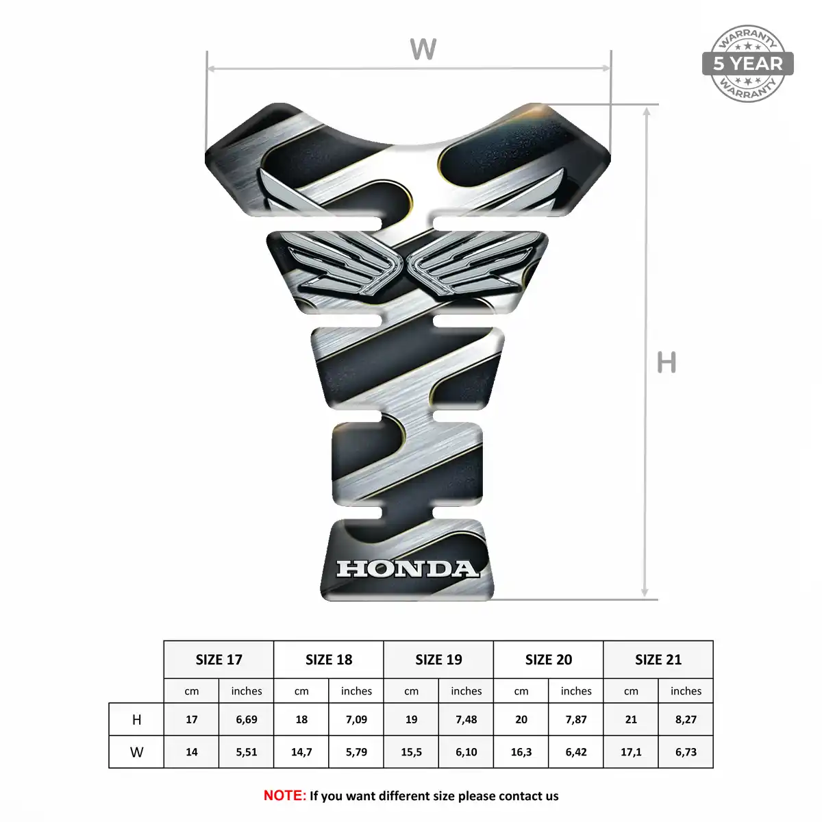 Honda Tank Guard Pad Motorbike Resin Luxe
