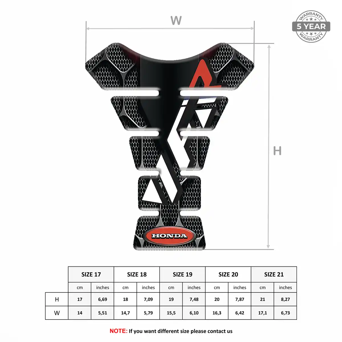 Honda Tank Guard Pad Motorcycle Elite Finish