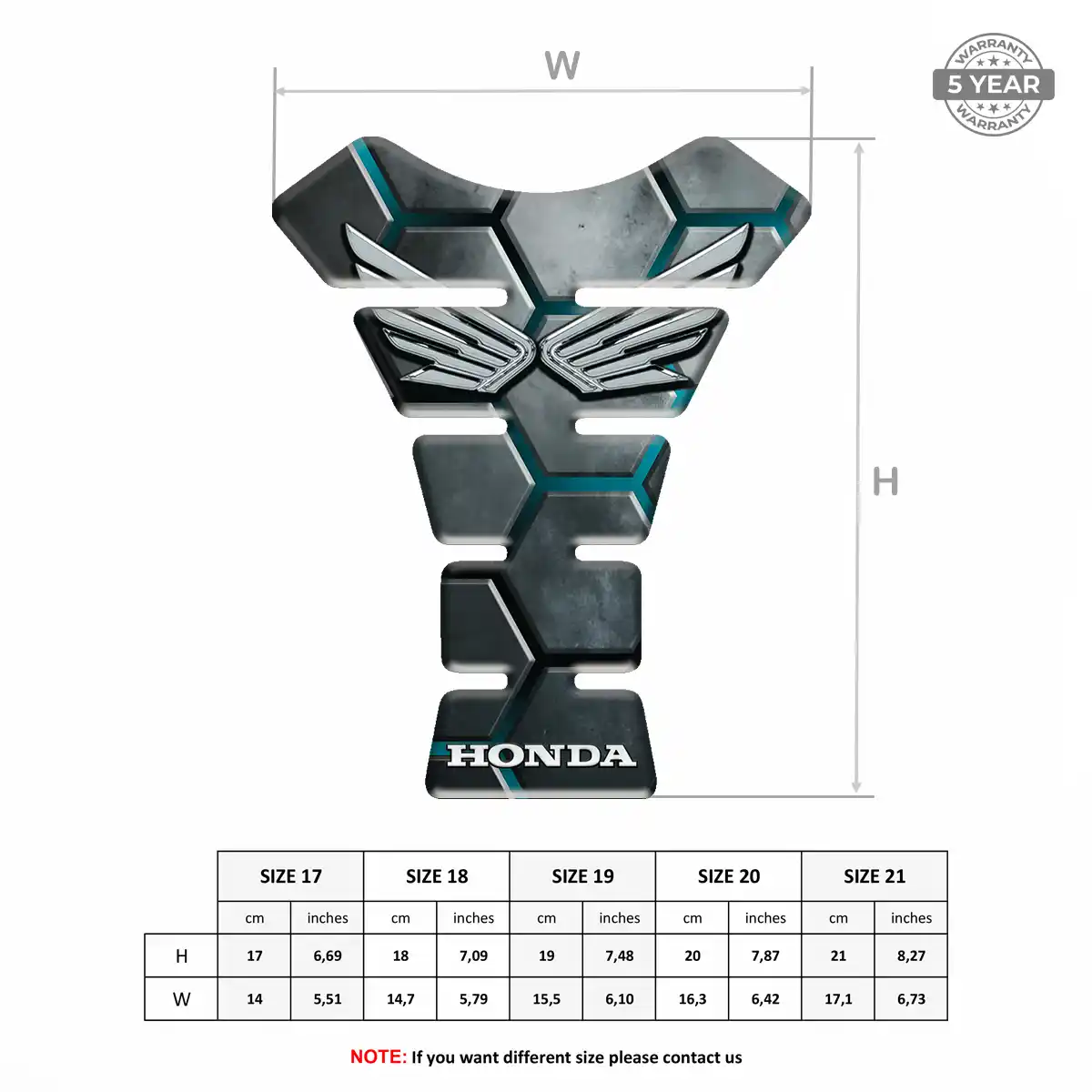 Honda Tank Guard Protector Motorbike Resin Elite