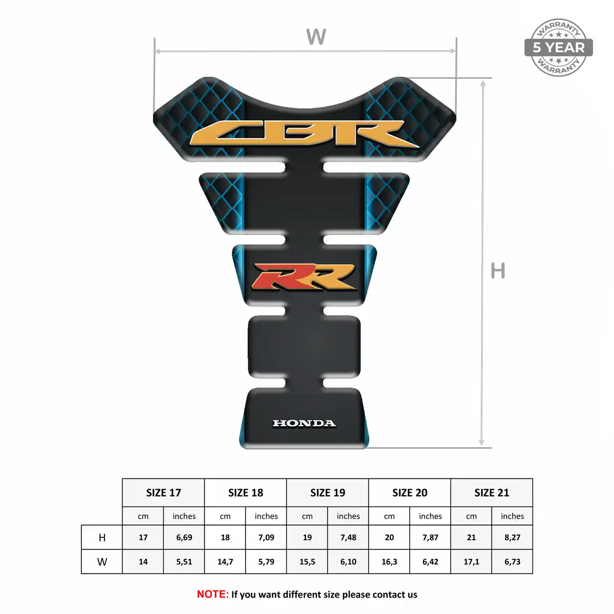 Honda Tank Guard Protector Motorbike Resin Luxe