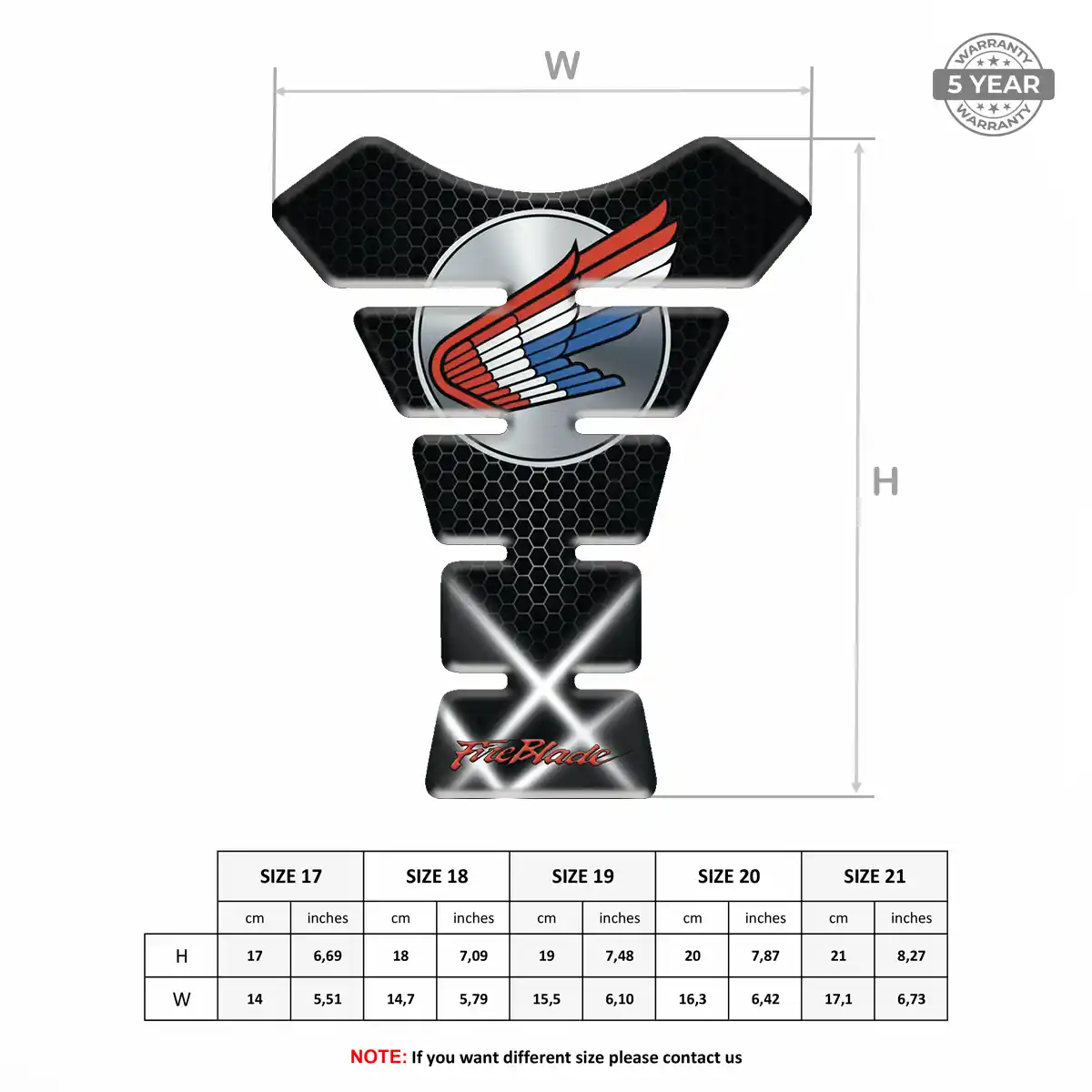 Honda Tank Guard Protector Motorbike Superior Craft