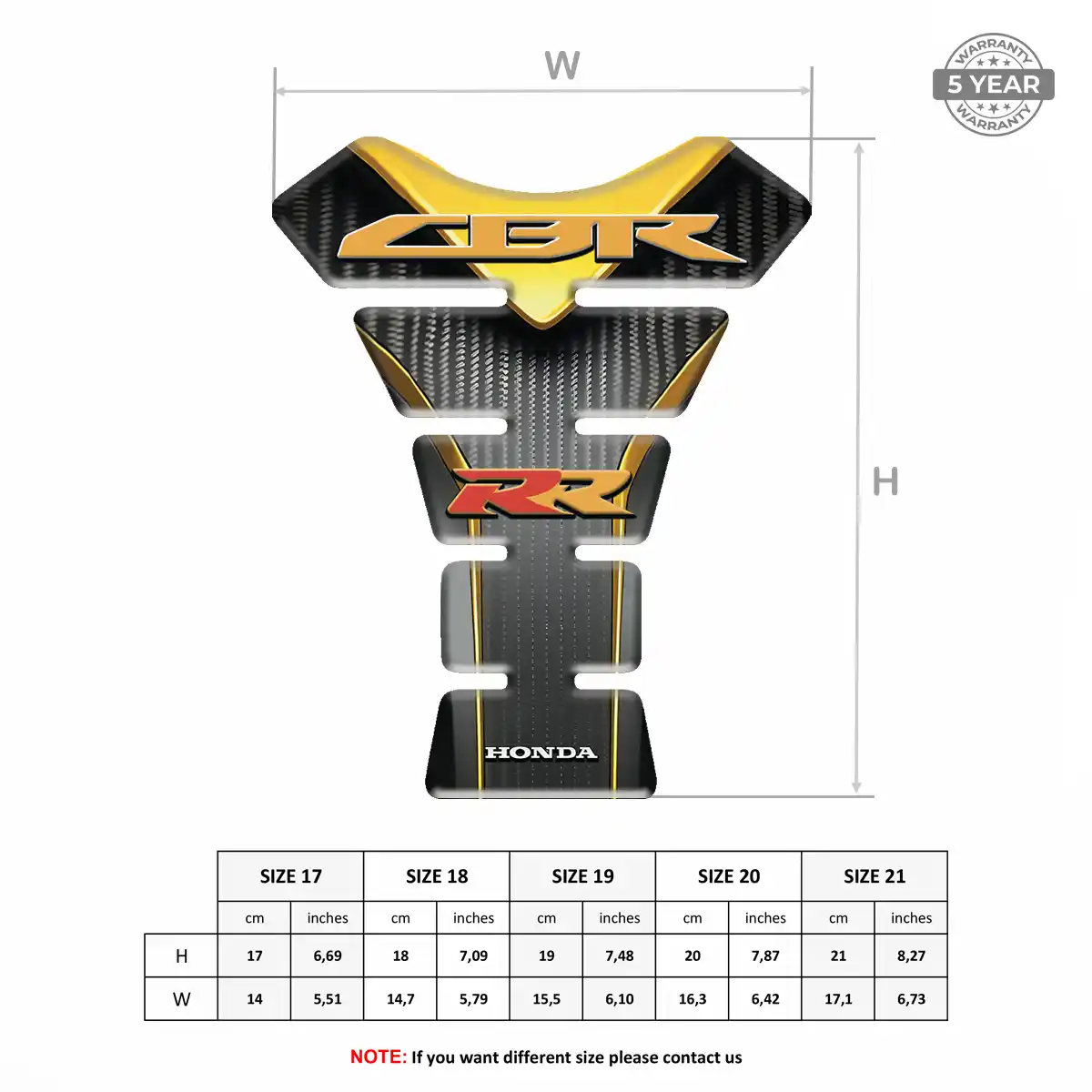 Honda Tank Guard Protector Resin Elite