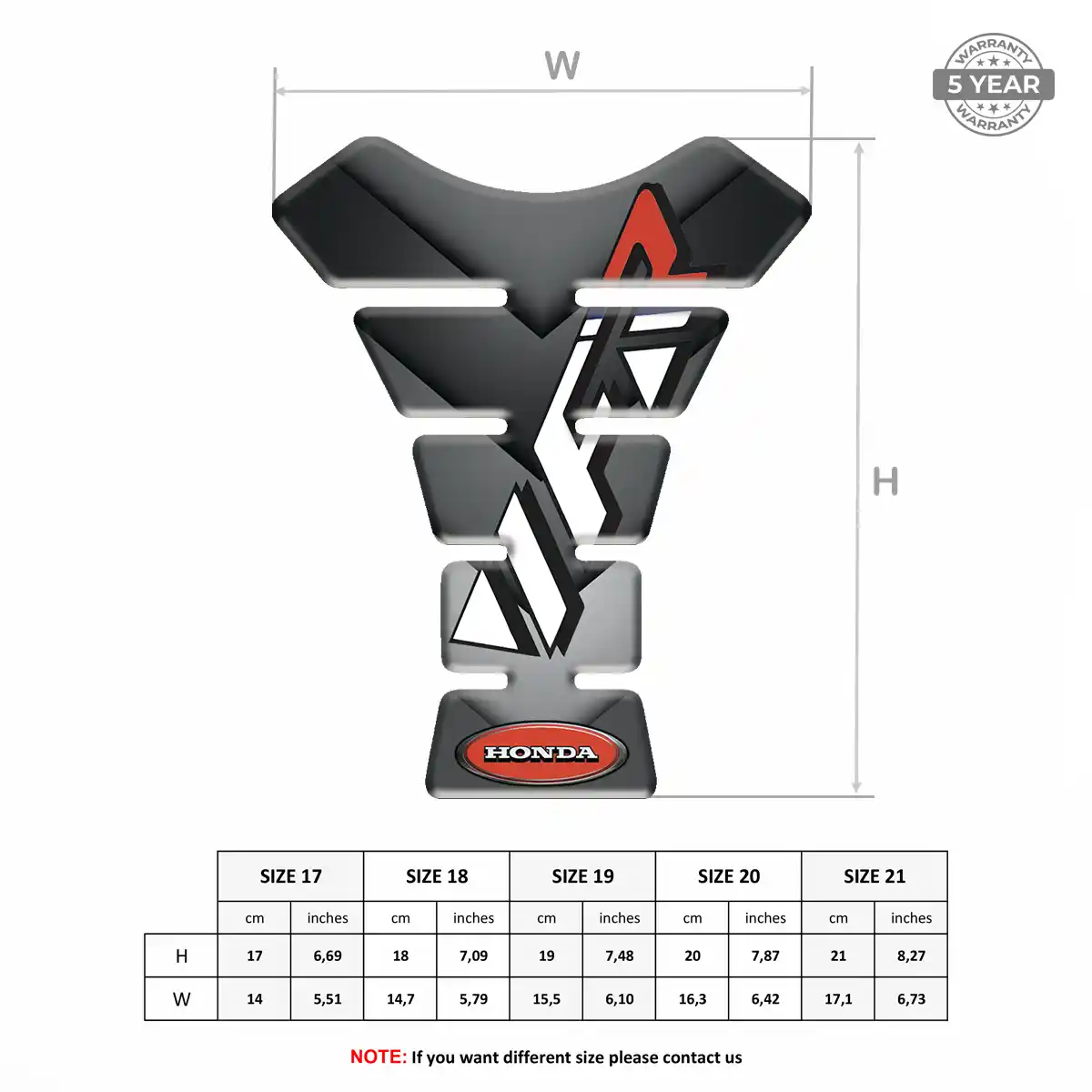 Honda Tank Pad Fuse Motorbike Elite Finish