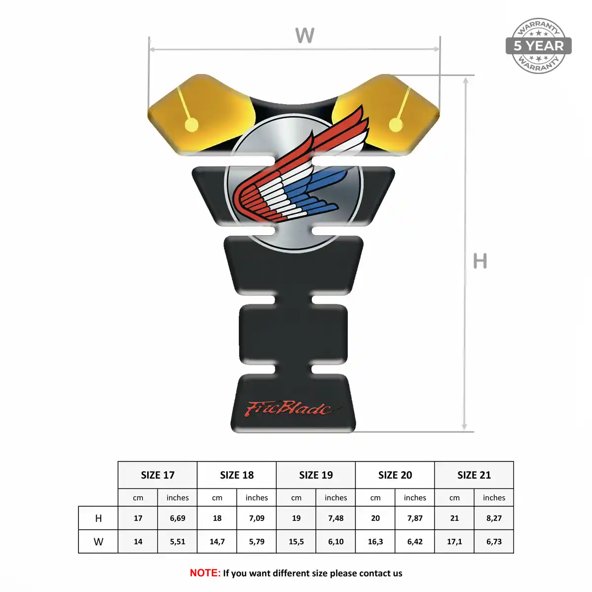 Honda Tank Pad Fuse Motorbike Prime Quality