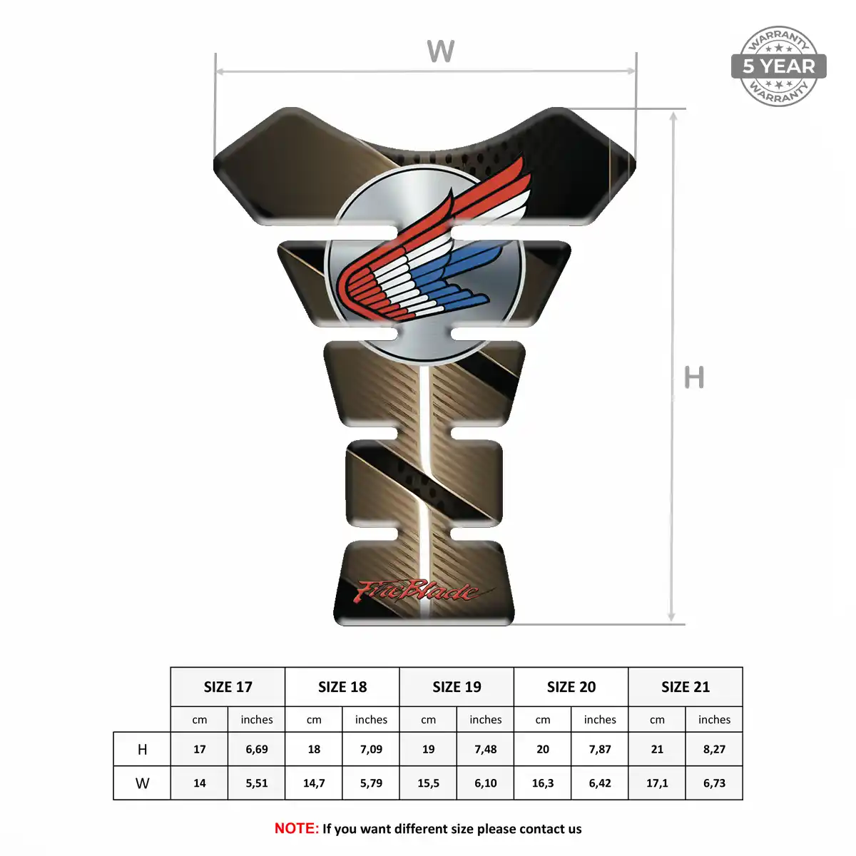 Honda Tank Pad Fuse Motorbike Resin Elite