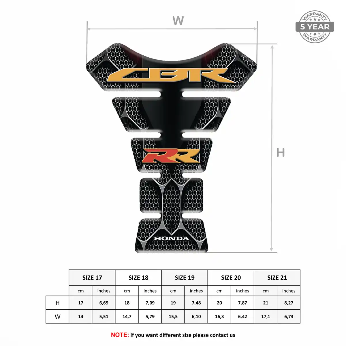 Honda Tank Pad Fuse Motorbike Resin Luxe