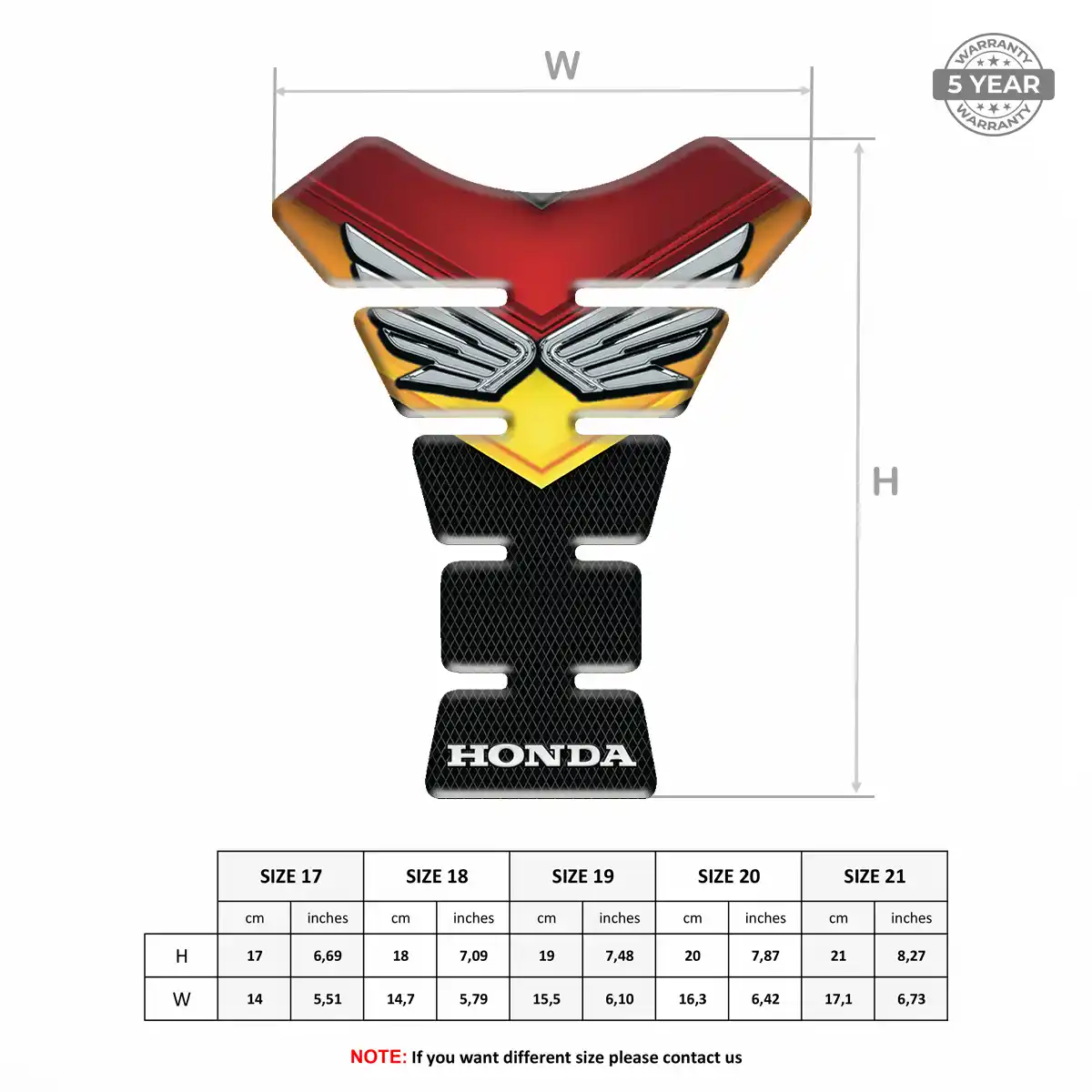 Honda Tank Pad Fuse Motorbike Sleek Style
