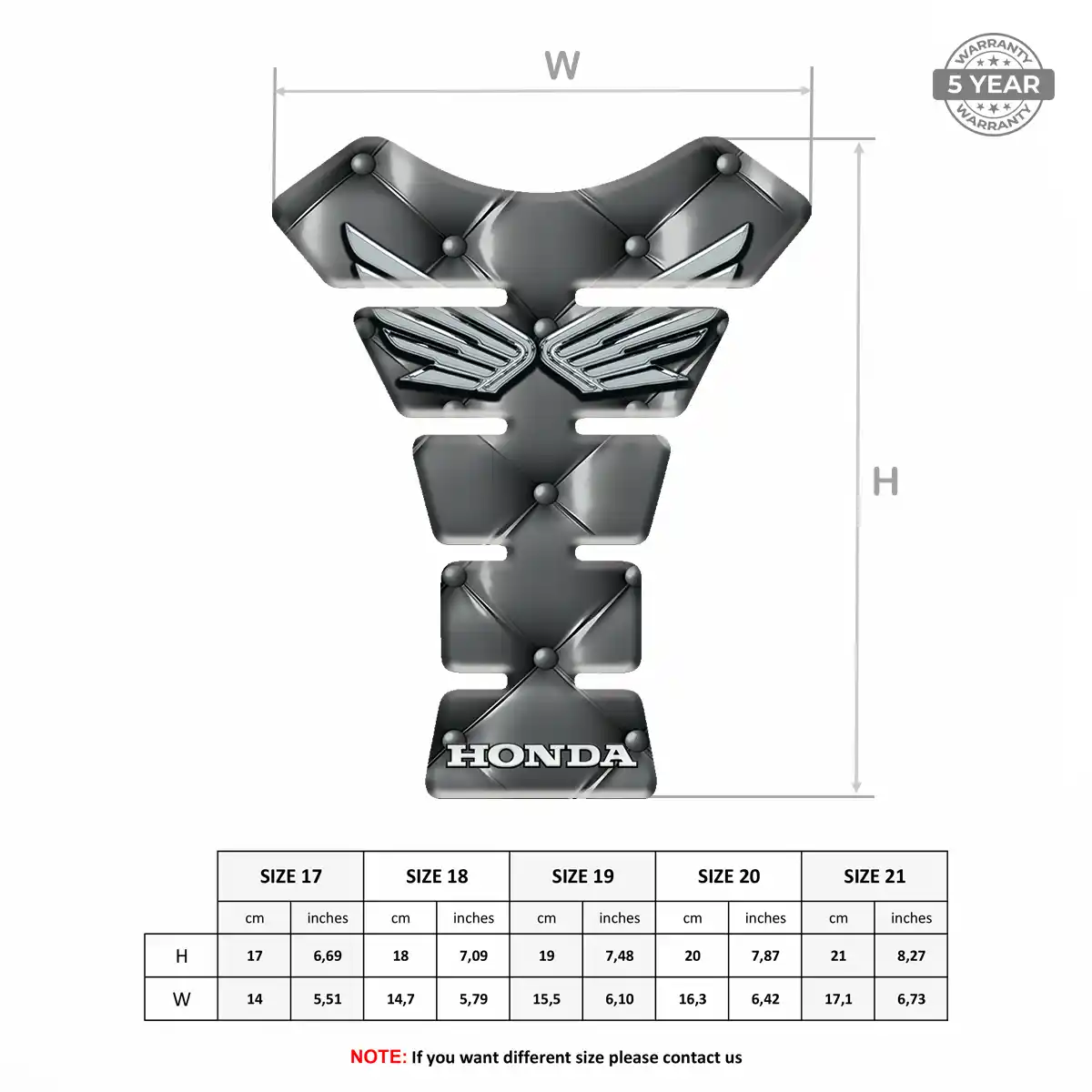 Honda Tank Pad Fuse Motorcycle Signature Grade