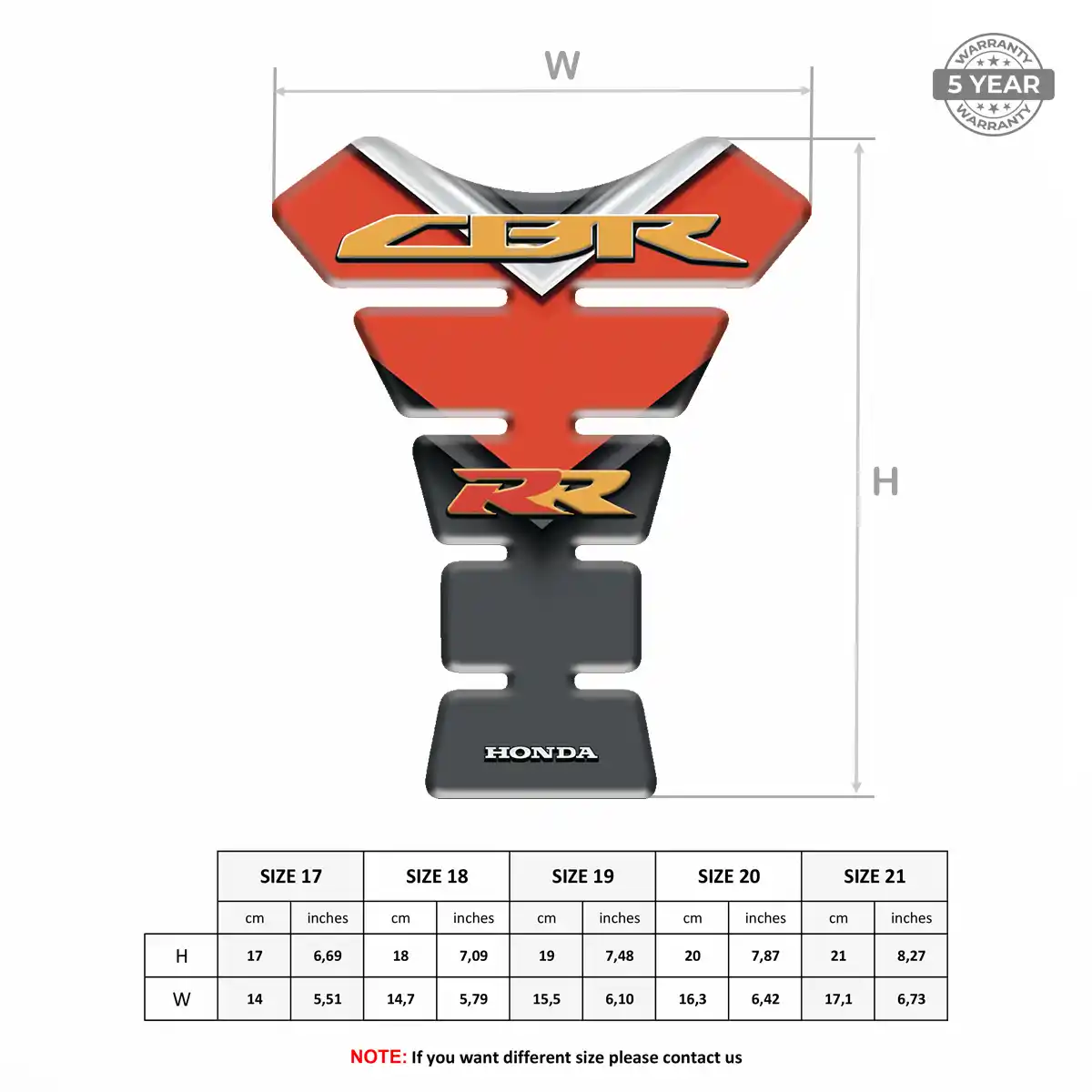 Honda Tank Pad Fuse Motorcycle Sleek Style