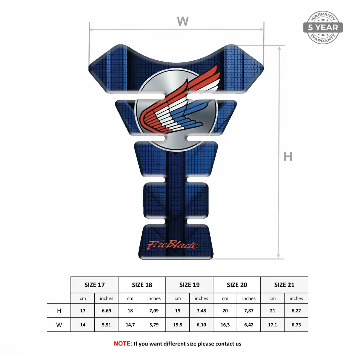 Honda Tank Pad Guard Elite Finish