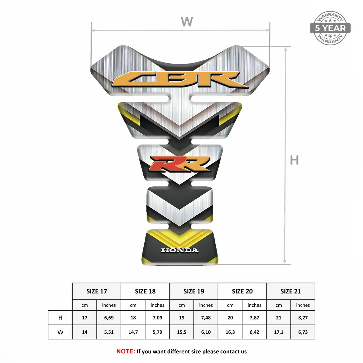 Honda Tank Pad Guard Motorbike Elite Finish