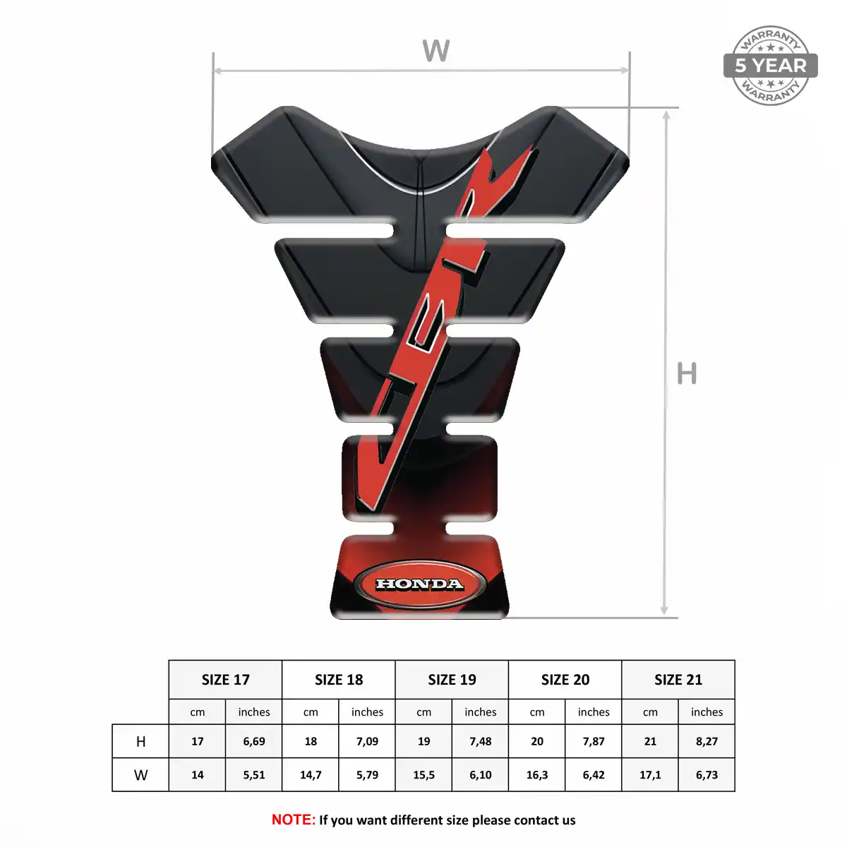 Honda Tank Pad Guard Motorbike Opulent Line