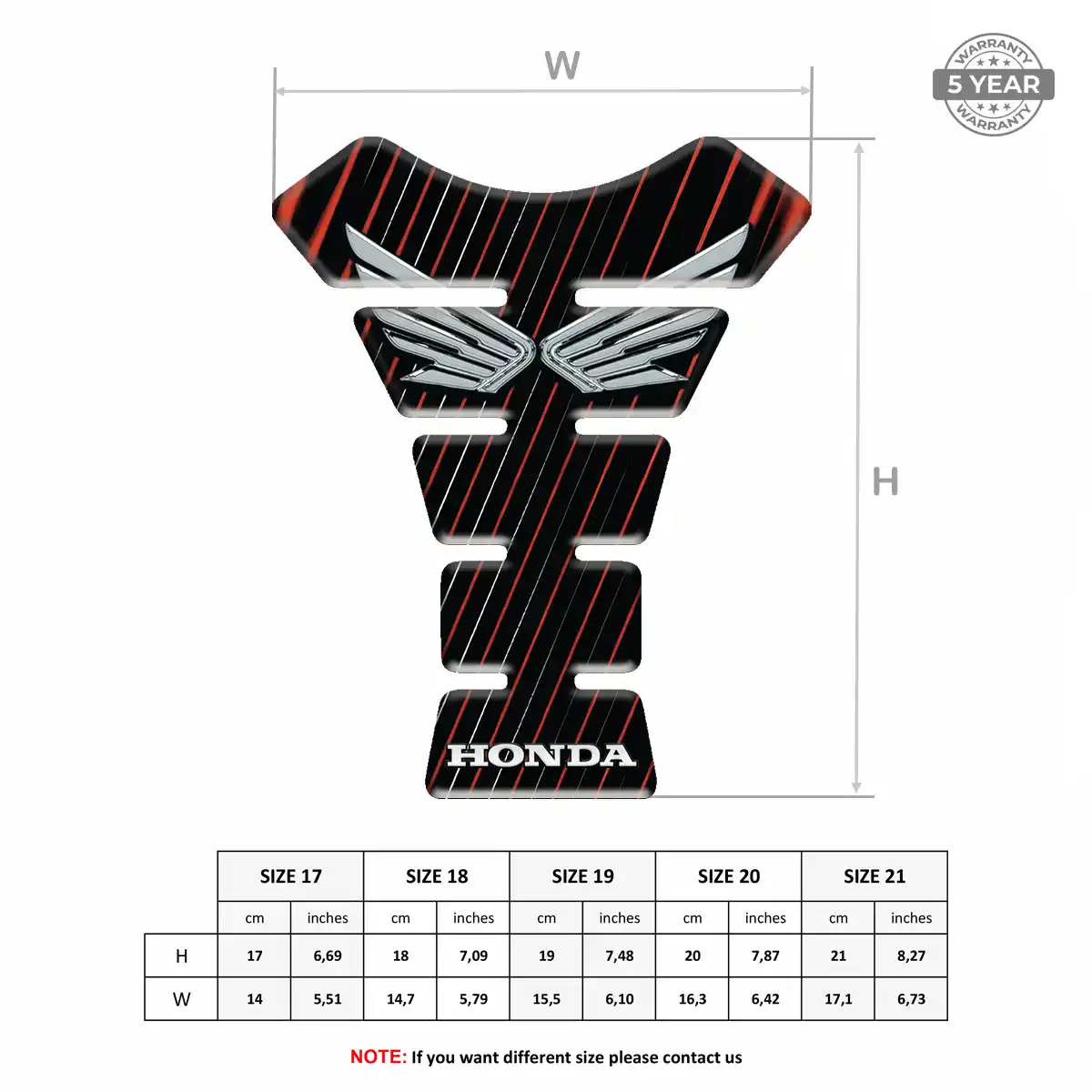 Honda Tank Pad Guard Motorbike Prestige Line
